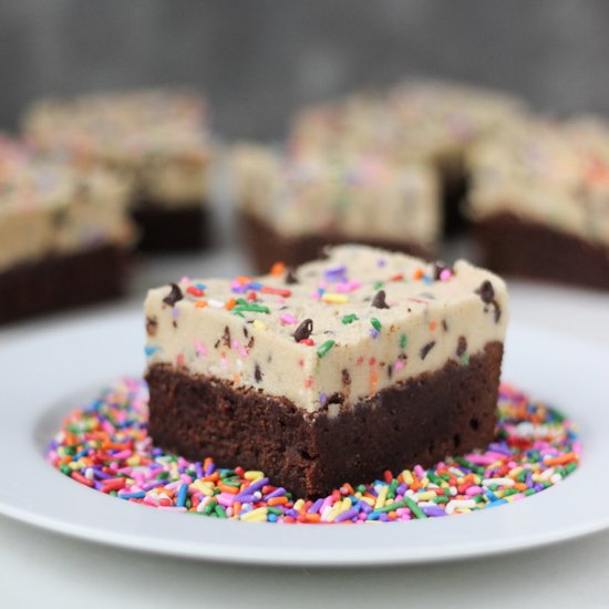 Funfetti Cookie Dough Brownies