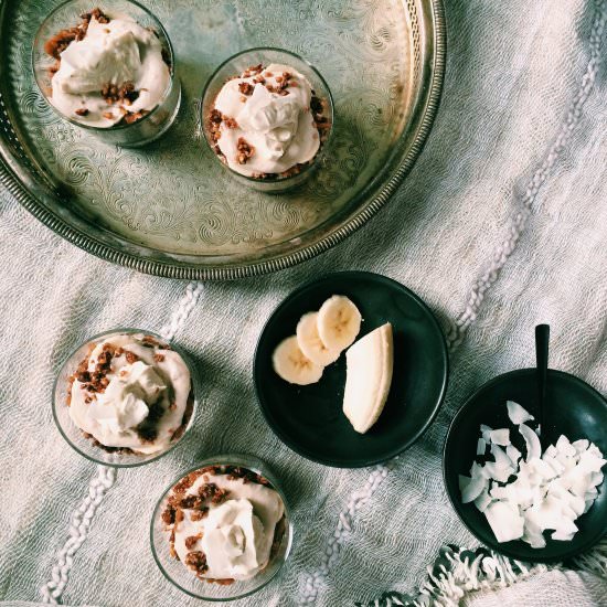 Caramel + Banana Coconut Parfaits