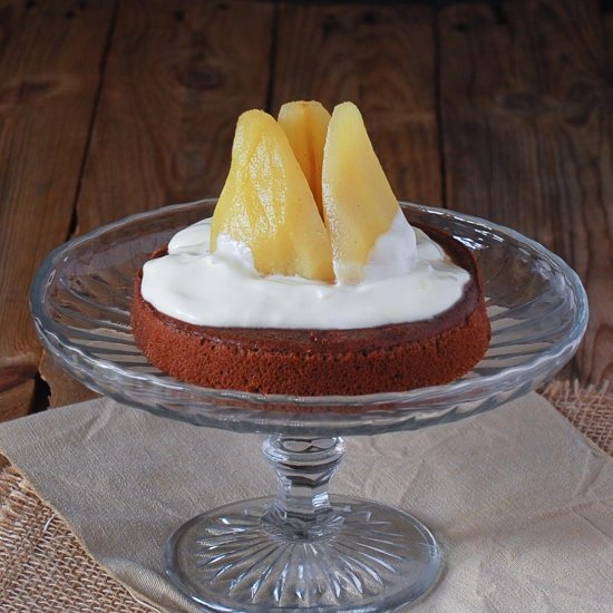 Chocolate pear gluten free cake