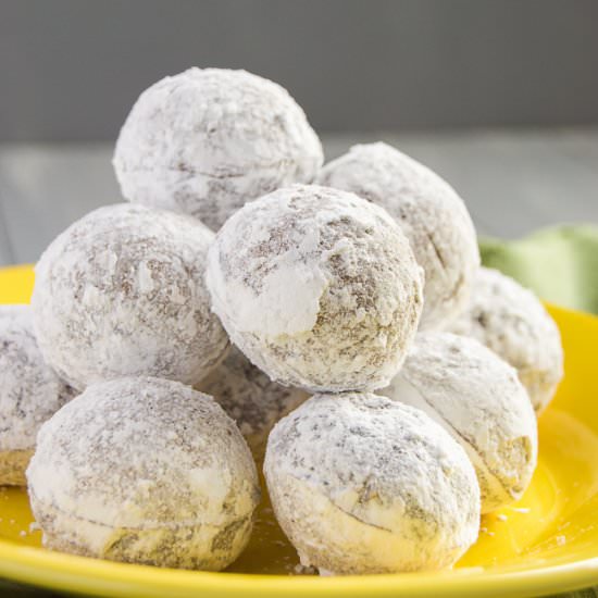 Powdered Sugar Chocolate Donut Hole