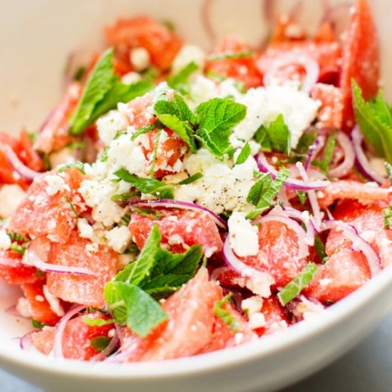 Watermelon, Feta and Mint Salad