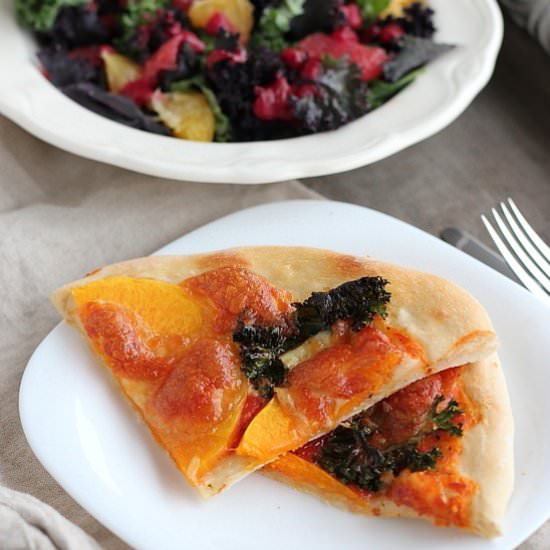 Squash and Kale Pizza