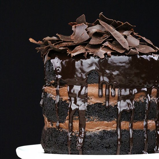 Rustic Chocolate Cake with Ganache