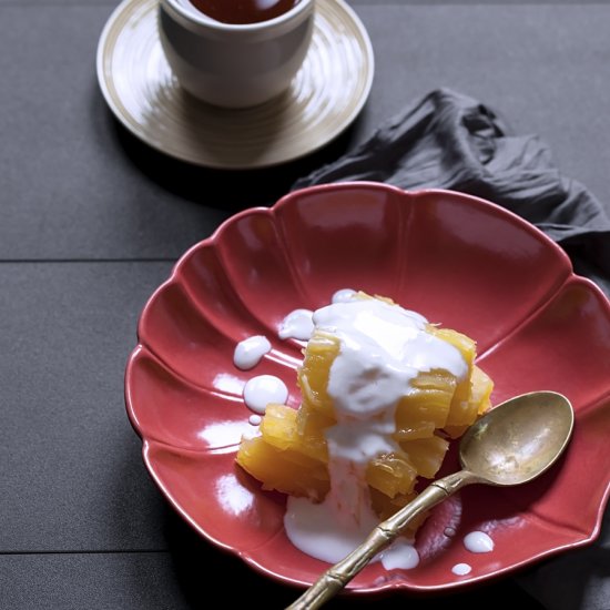 Candied Cassava with Coconut Milk