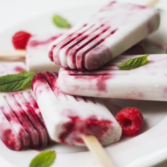 Coconut Raspberry and Mint Icy Pole