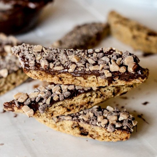 Chocolate Dipped Toffee Biscotti