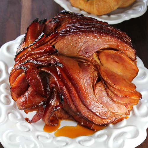 Peach and Ginger Glazed Honey Ham