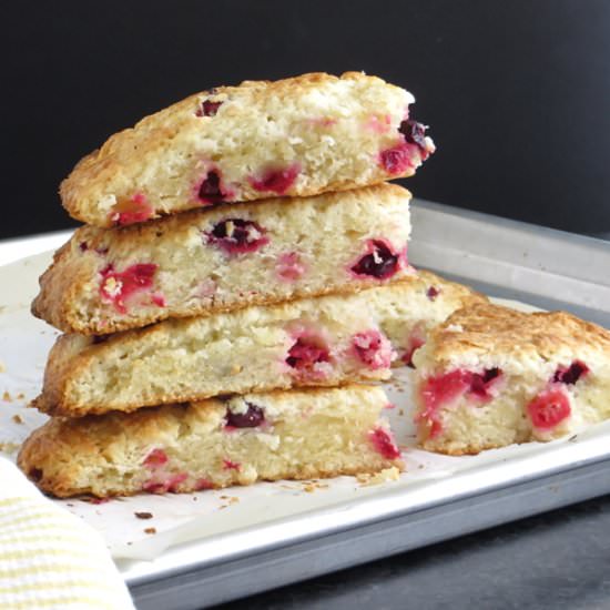 Tart Lemon and Cranberry Scones