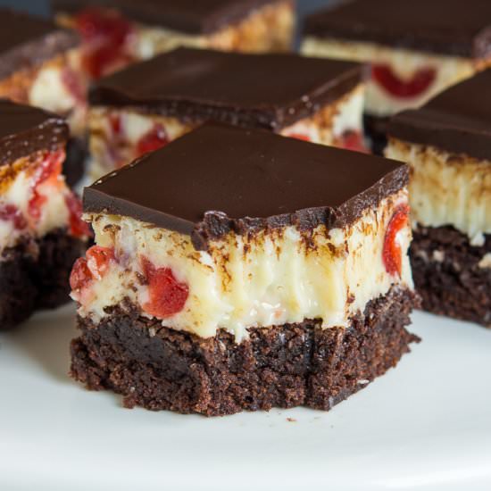 White Choc Cherry Fudge Brownie