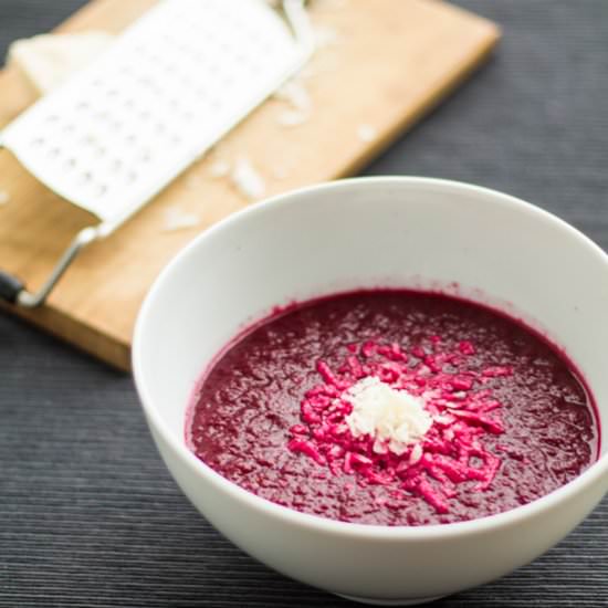 Balsamic Parmesan Beetroot Soup