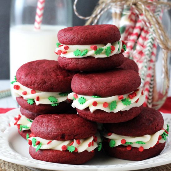 Red Velvet Cookie Sandwiches