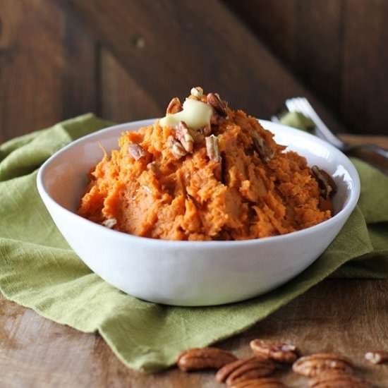 Maple Bourbon Mashed Sweet Potatoes