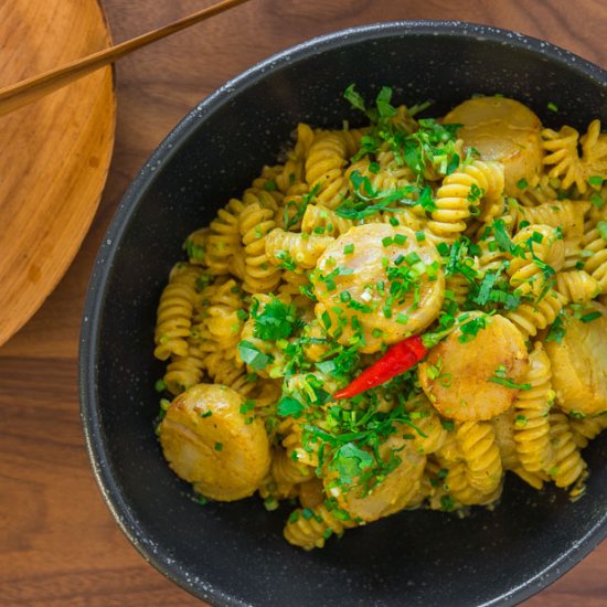 Curry Scallop Pasta