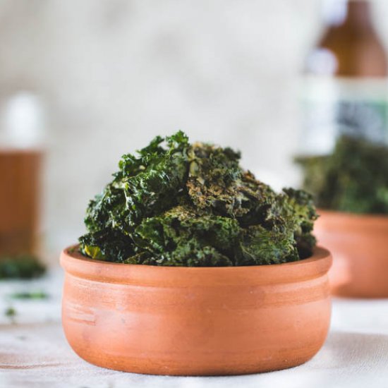 Cheesy Oven-Roasted Kale Chips