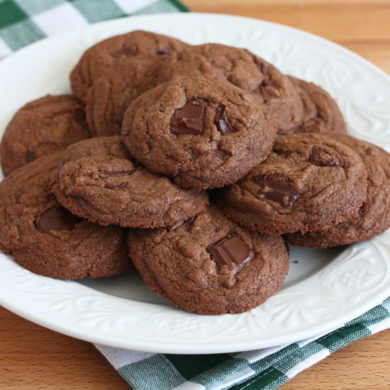 GF Double Chocolate Chunk Cookies