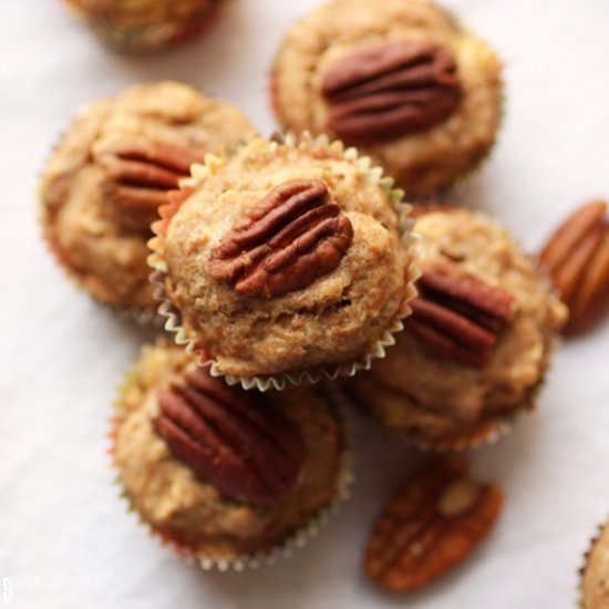 Pecan Banana Oat Mini Muffins