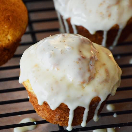 Eggnog Muffins with Eggnog Glaze