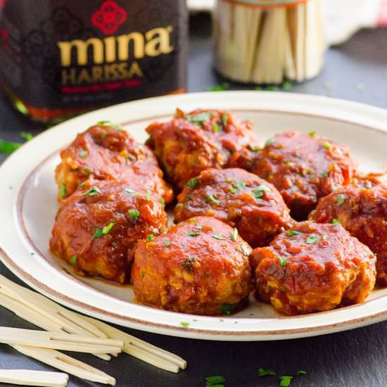 Harissa Chicken Zucchini Meatballs