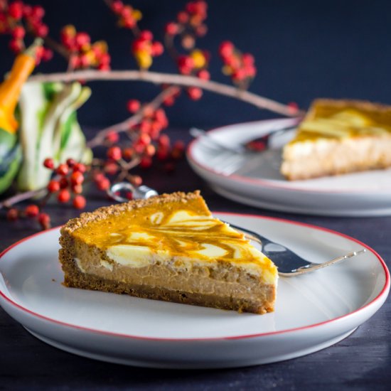 Marbled Pumpkin Gingersnap Tart