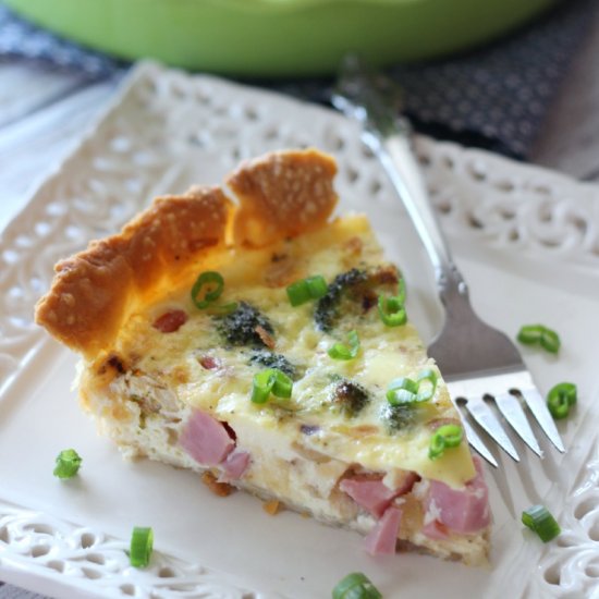 Ham and Broccoli Quiche with Gouda