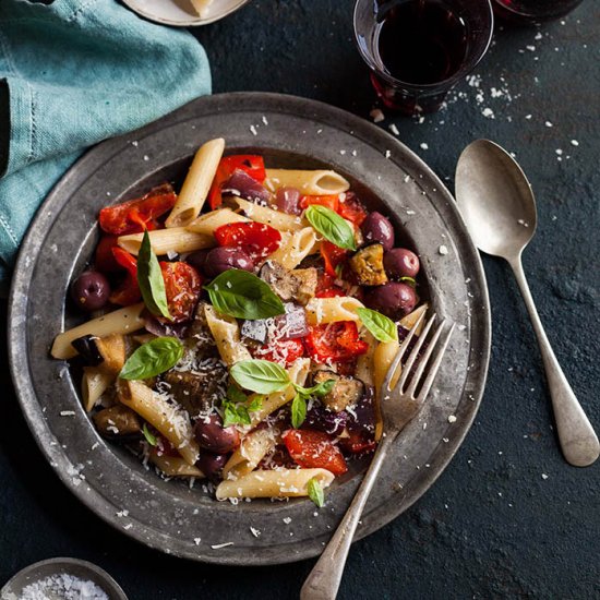 Roasted red pepper pasta