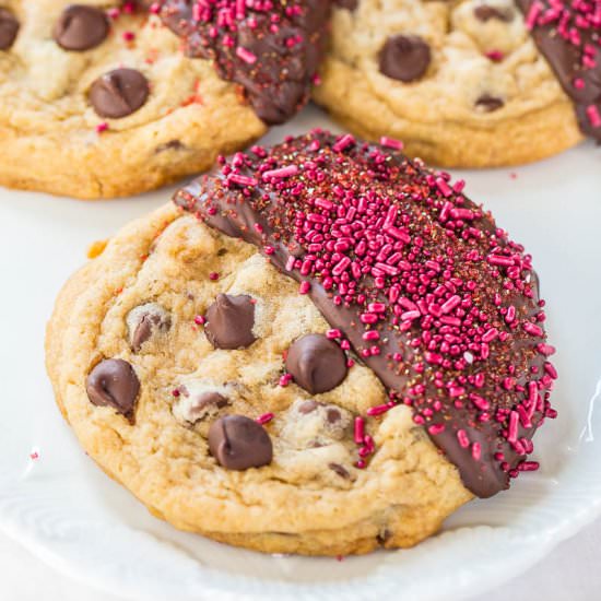 Chocolate-Dipped Choc Chip Cookies