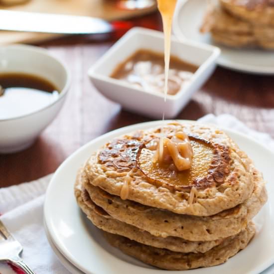 Brown Butter Pear Spice Pancakes