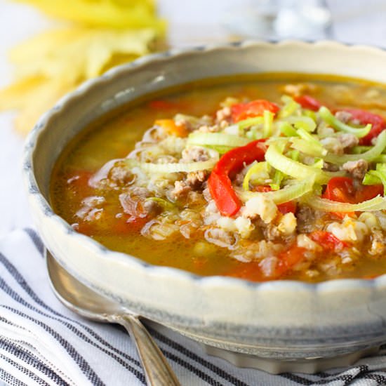 Hearty Ground Turkey Soup