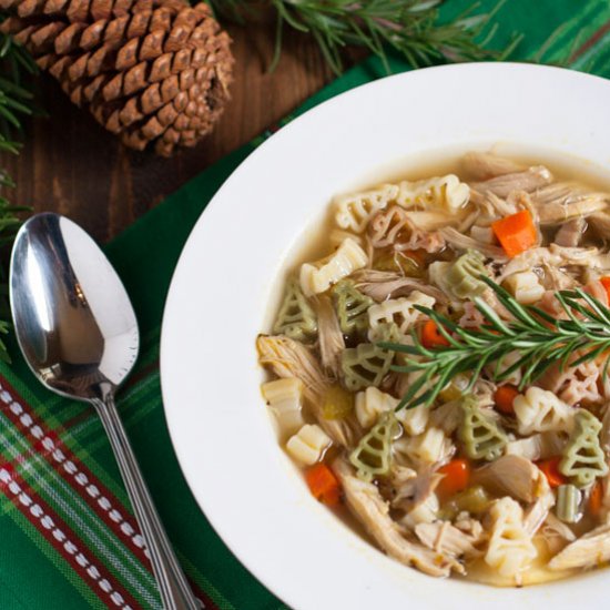 Quick Holiday Chicken Noodle Soup