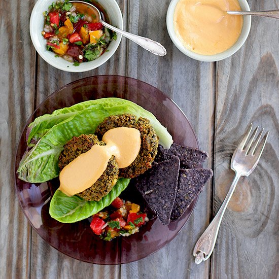 Baked Roasted Poblano Kale Falafel