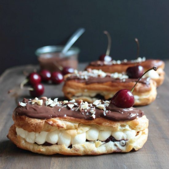 Black forest eclairs