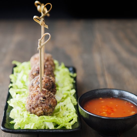 Chinese Fried Pork Meatballs