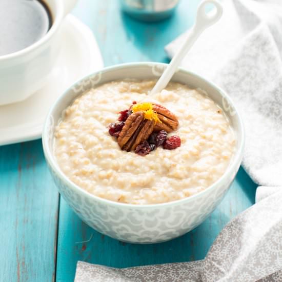 Eggnog Steel Cut Oatmeal