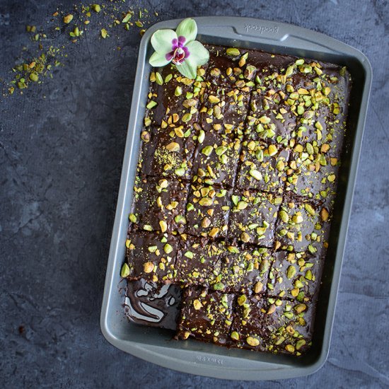 Salted Pistachio Texas Sheet Cake