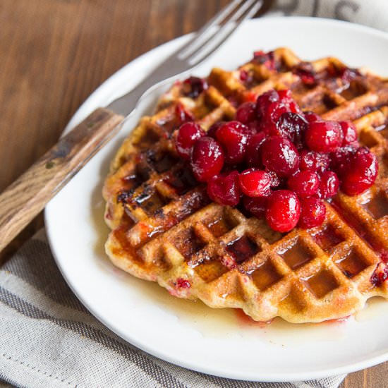 Cranberry Cornmeal Waffles