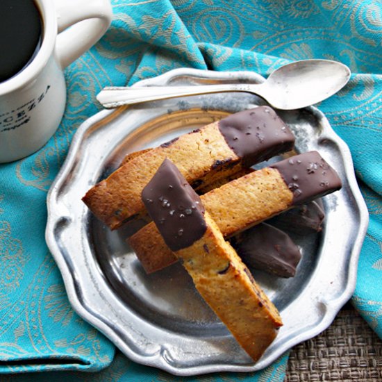 Chocolate Honey Almond Biscotti