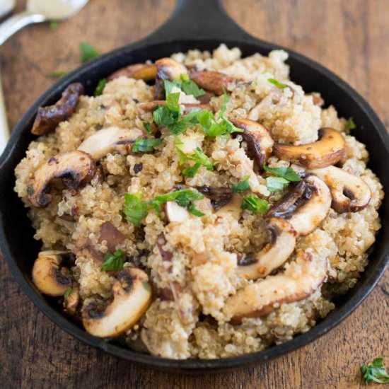 Mushroom Shallot Garlic Quinoa