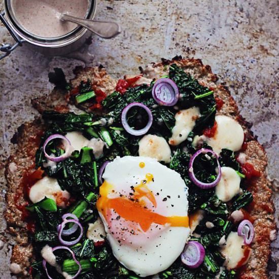 Cauliflower Crust Pizza with Kale