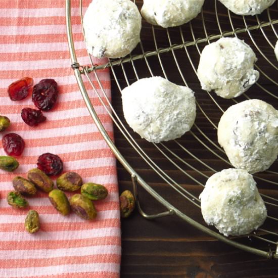 Cranberry pistachio tea cookies