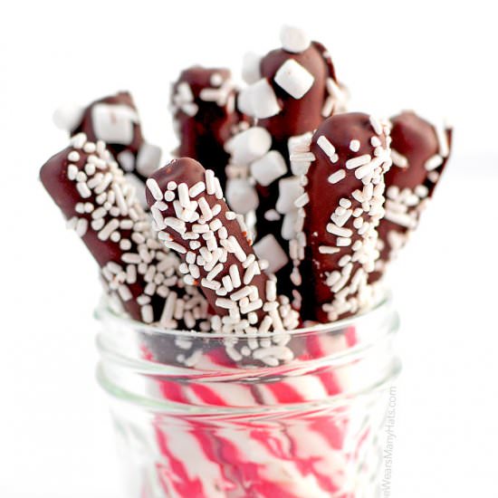 Chocolate Dipped Peppermint Sticks