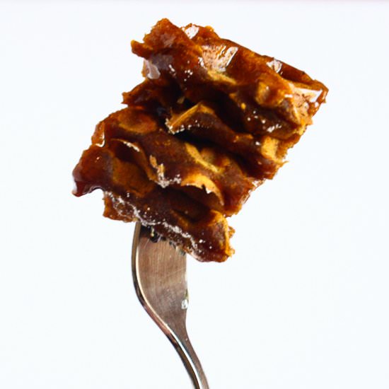 Cinnamon Waffles with Bacon Syrup