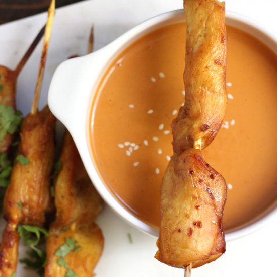 Chicken Satay with Peanut Sauce