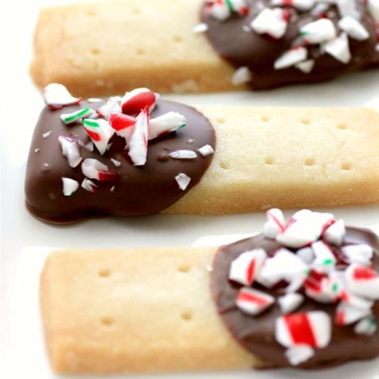 Holiday Chocolate Dipped Shortbread