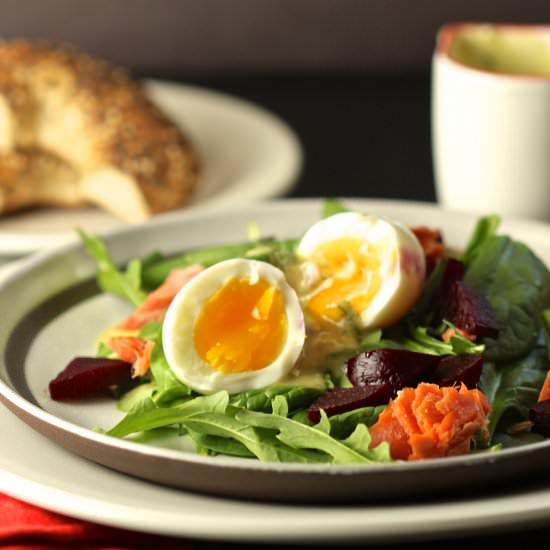 Warm Salad of Eggs and Salmon