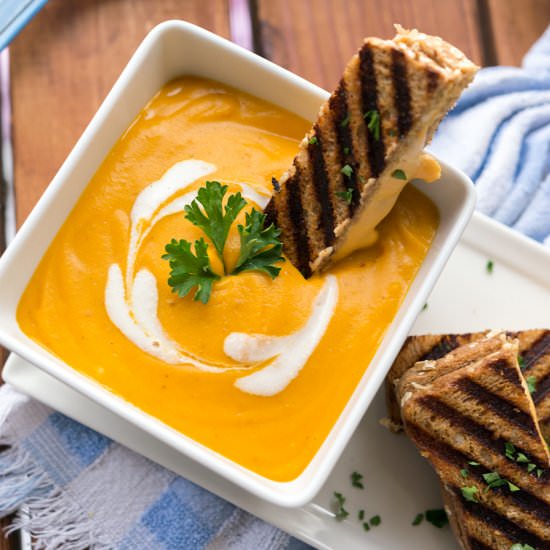 Butternut Bisque & Grilled Cheese