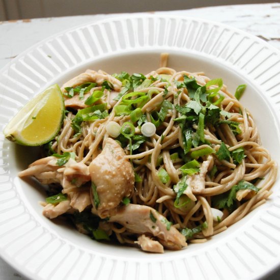 Chicken soba noodles & miso buttter