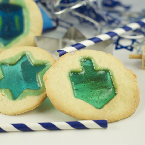 Hanukkah Stained Glass Cookies