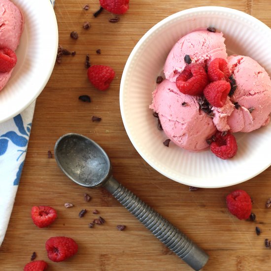 Raspberry Creme Fraiche Ice Cream