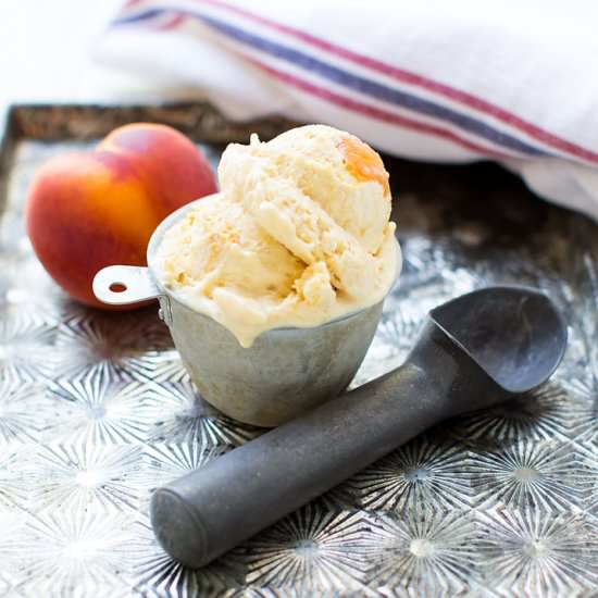 Caramelized peach ice cream