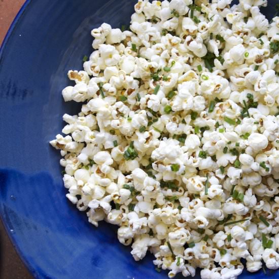 Lemon and chive popcorn